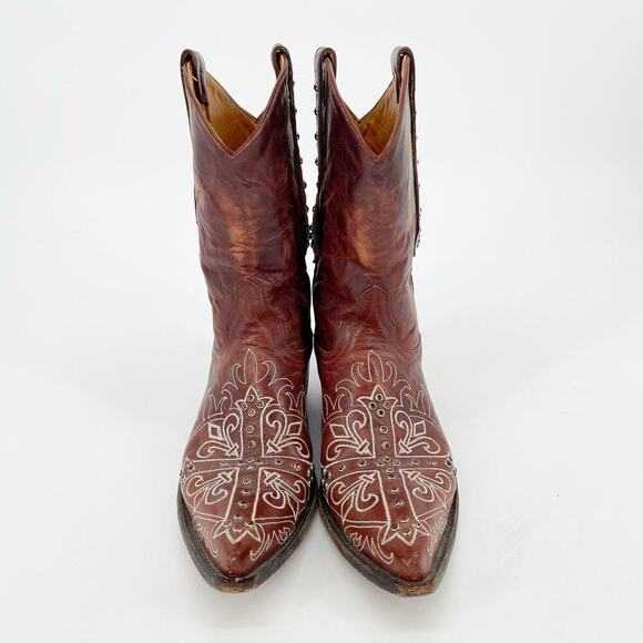 Old Gringo Cognac Milagros Cross Crystal Embellished Western Cowgirl Boot size 8 - Picture 5 of 10
